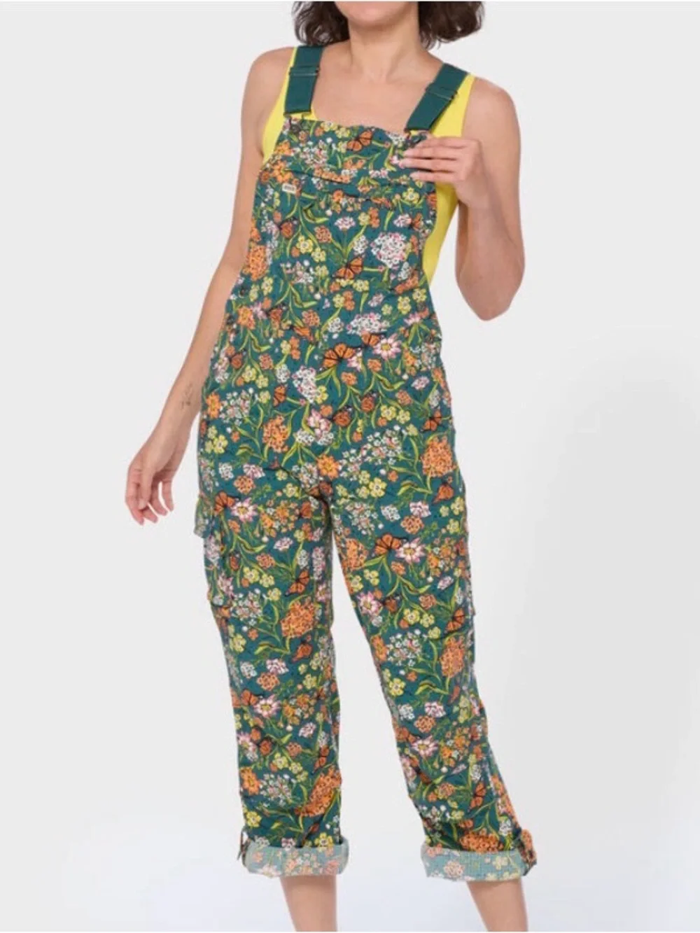 NWT Duluth Trading Midnight Green  Monarchs Heirloom Gardening Bib Overalls XL - Picture 2 of 7